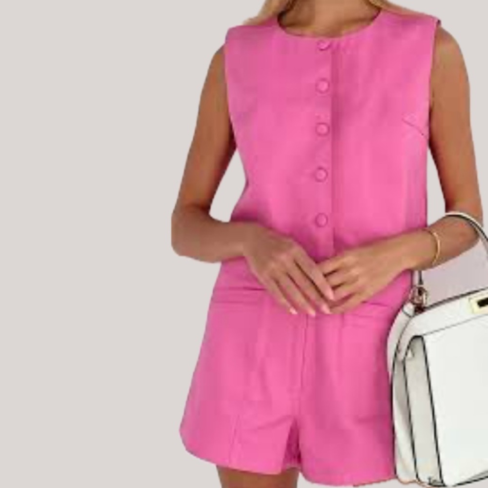 La Roseason Kirsten Vest Set - Rose